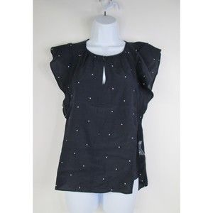 Vince Camuto Classic Soho Top XXS Navy Sapphire Bloom SPOT MISSING (B12-44)